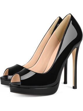 Chic Women's Peep Toe Stiletto Heels - 5 Inch Platform Dress Shoes